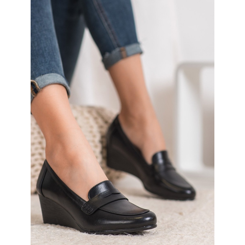 Mocassins compensés VINCEZA le noir 2