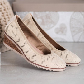 Ballerines Beiges Sur Compensée VINCEZA 4