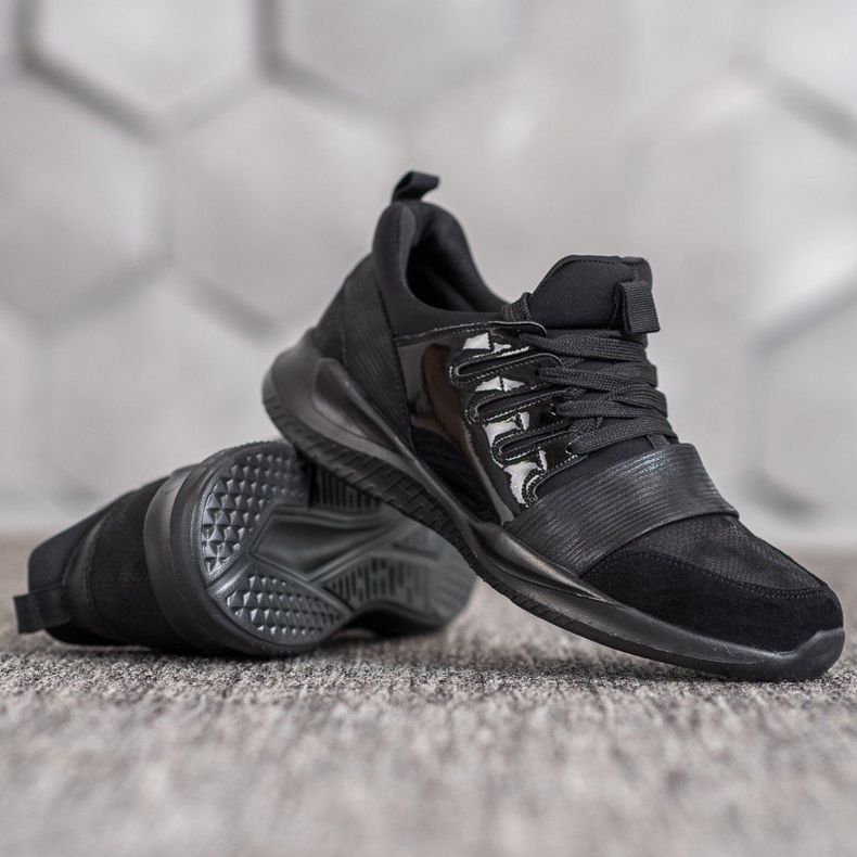 SHELOVET Chaussures de sport de mode noires le noir 1