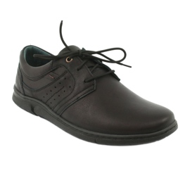 Riko 870 Chaussures pour hommes en cuir confortable noir 1
