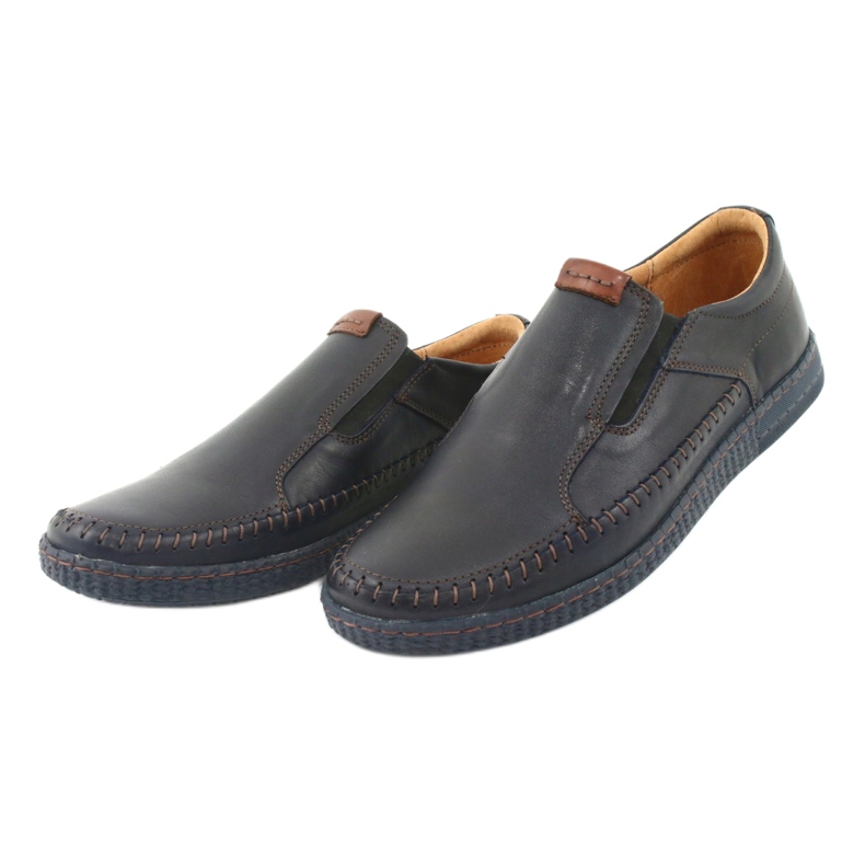 Riko Mocassins en cuir masculin 913 bleu marine 3 Riko Mocassins en cuir masculin 913 bleu marine 3