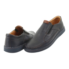 Riko Mocassins en cuir masculin 913 bleu marine 4