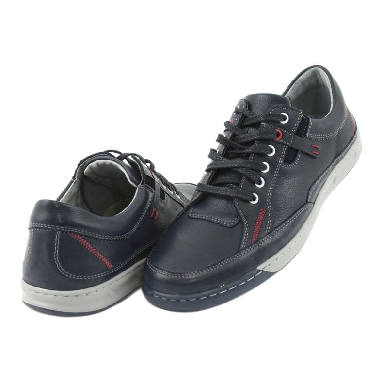 Chaussures de sport en cuir pour hommes Riko 835, bleu marine 4