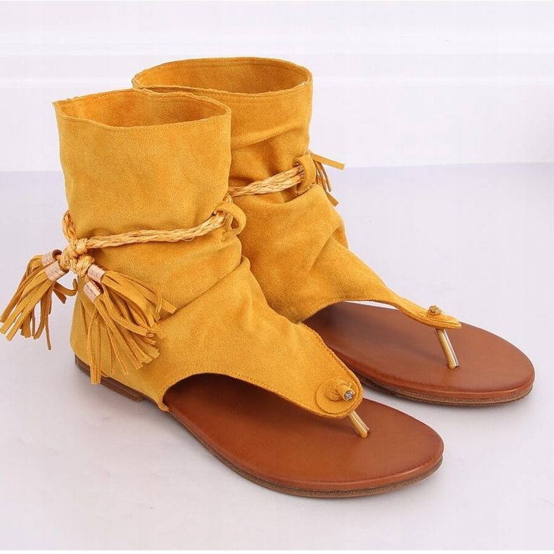 Tongs avec tiges miel SL1011 Jaune 1