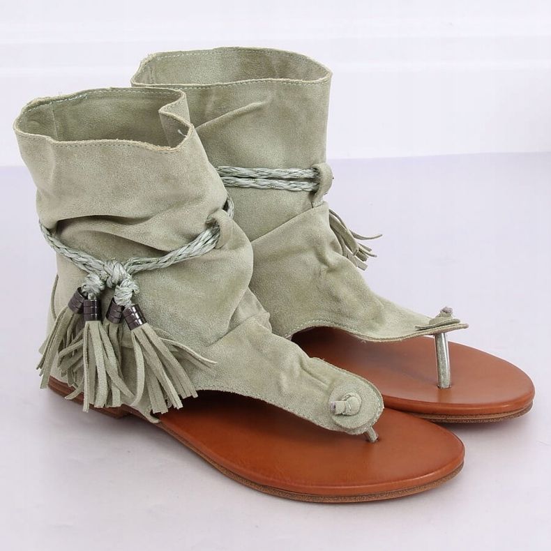 Tongs vertes avec tige SL1011 Vert 1