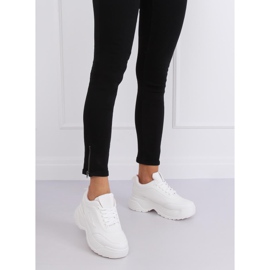 Chaussures de sport blanches à semelle haute LA78P-1 Rose 1