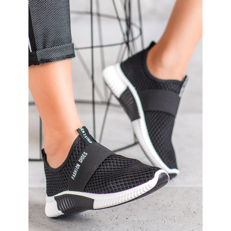 SHELOVET Chaussures de mode à enfiler le noir 2