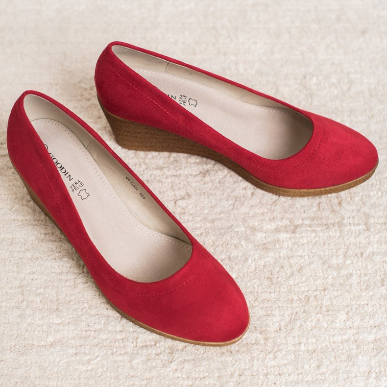 Goodin Ballerine compensée classique rouge 1