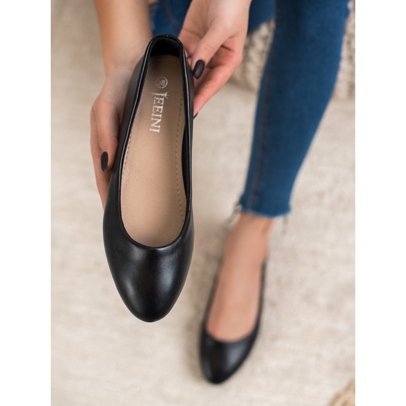 SHELOVET Ballerine classique en cuir écologique noir 1