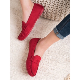 Goodin Mocassins textiles classiques rouge 2
