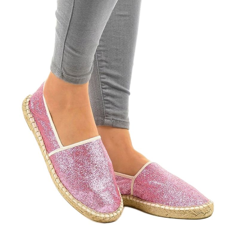 Espadrilles à enfiler roses 1609 1