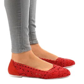 Ballerines rouges ajourées 4701 2
