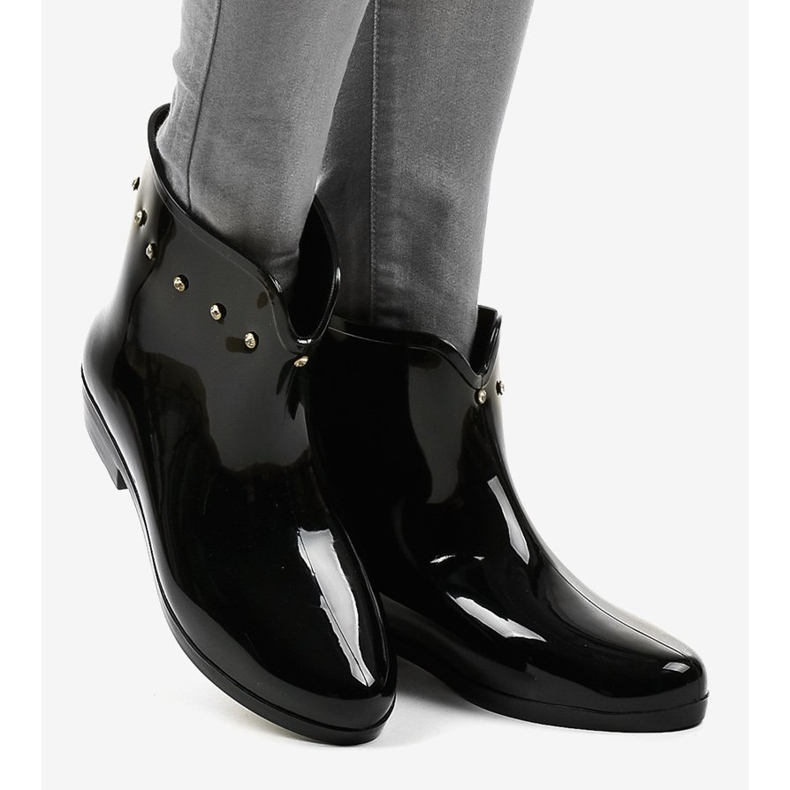 Galoches courtes noires avec zircones cubiques SD97E-1 2