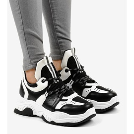 Baskets femme noires et blanches CB-136 le noir 1