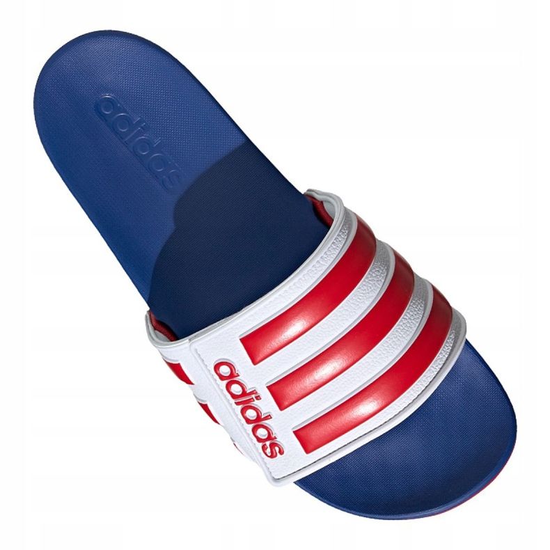 Chaussons Adidas Adilette Comfort Adj M EG1346 blanche rouge bleu 1