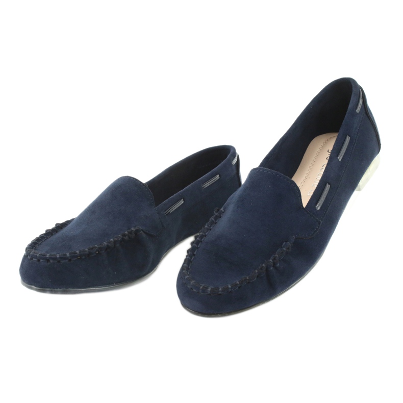Mocassins femme en daim Sergio Leone 722 bleu marine 3