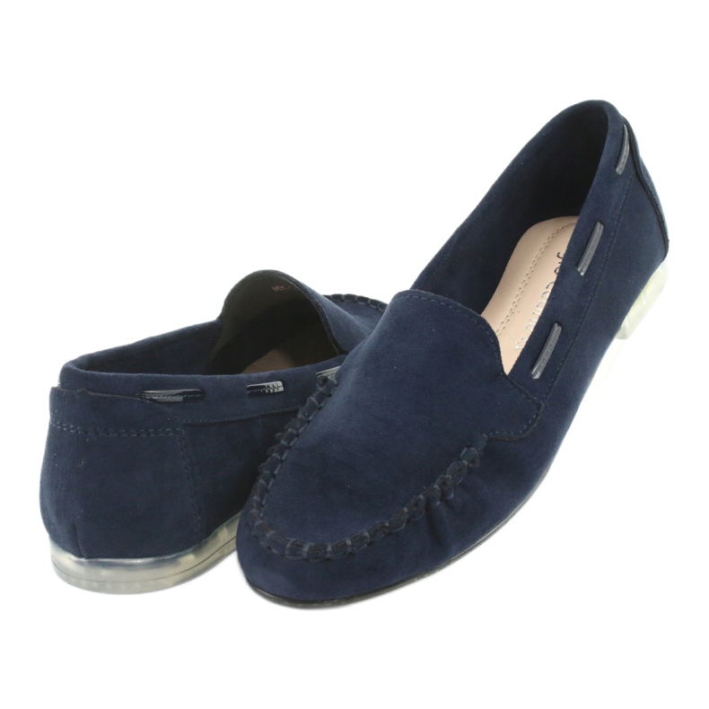 Mocassins femme en daim Sergio Leone 722 bleu marine 4