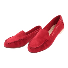Mocassins femme en daim Sergio Leone 722 rouge 4
