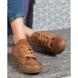 SHELOVET Baskets en daim brun 3