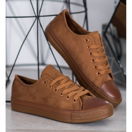 SHELOVET Baskets en daim brun 1