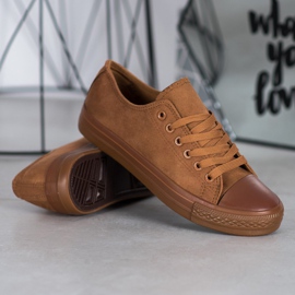 SHELOVET Baskets en daim brun 4