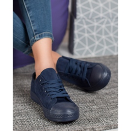 SHELOVET Baskets en daim bleu marin bleu 2
