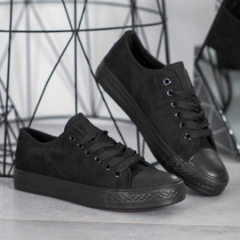 SHELOVET Baskets en daim le noir 3