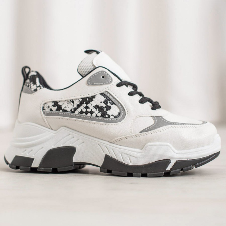 Bella Paris Baskets en cuir écologique blanche multicolore 2 Bella Paris Baskets en cuir écologique blanche multicolore 2