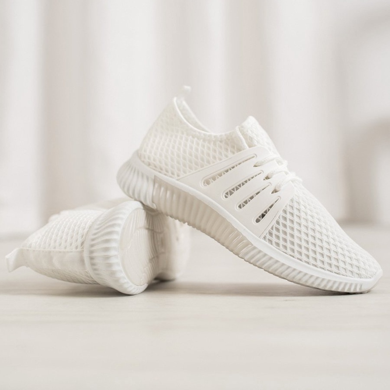 SHELOVET Chaussures élégantes avec maille blanc 1