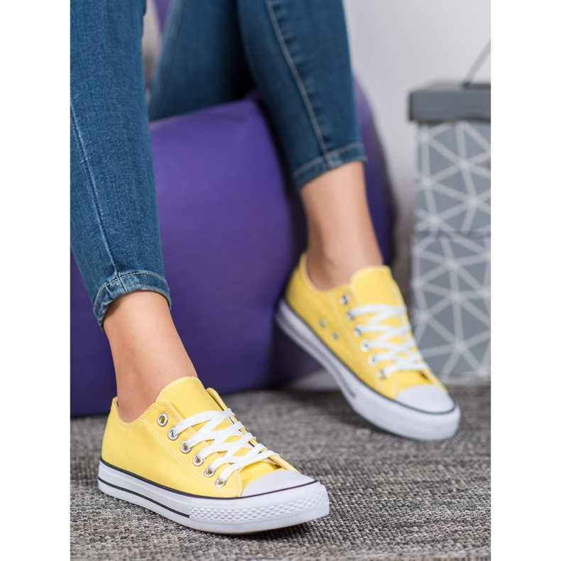SDS Baskets en textile jaune 1