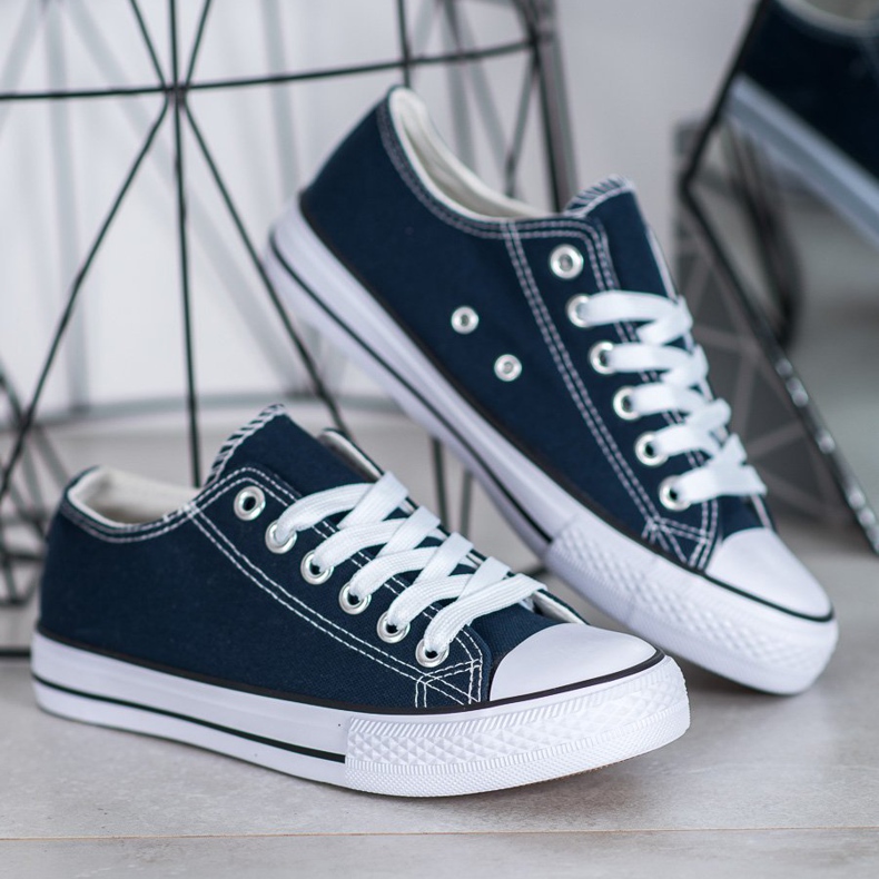 SDS Baskets en textile bleu 1