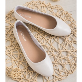 SHELOVET Ballerine classique en cuir écologique blanc 1