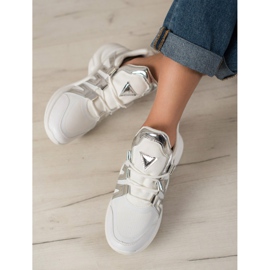 SHELOVET Baskets mode confortables blanche gris 1