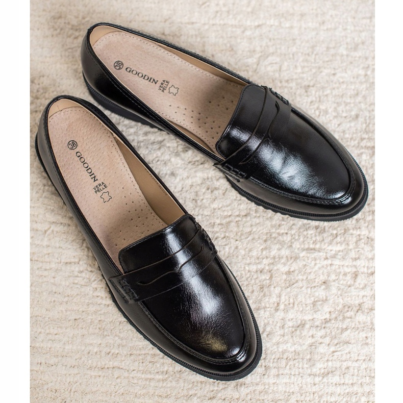 Goodin Mocassins compensés noirs 2