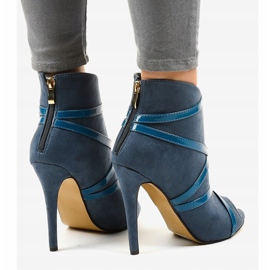 Escarpins en daim bleu SY-20 4
