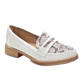 Mocassins ballerines animaux blancs 20-339MO blanche 1 Mocassins ballerines animaux blancs 20-339MO blanche 1