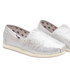 Chaussures argentées, slip on chiens AG0025 gris 1