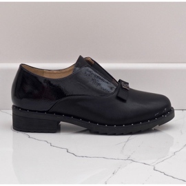 Chaussures à enfiler noires avec clous X528 2