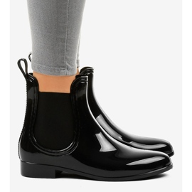 Bottes de pluie courtes noires avec un élastique LFF10-1 le noir 3
