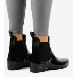 Bottes de pluie courtes noires avec un élastique LFF10-1 le noir 4