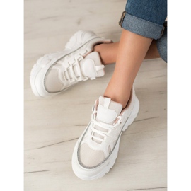 SHELOVET Baskets élégantes blanc 2