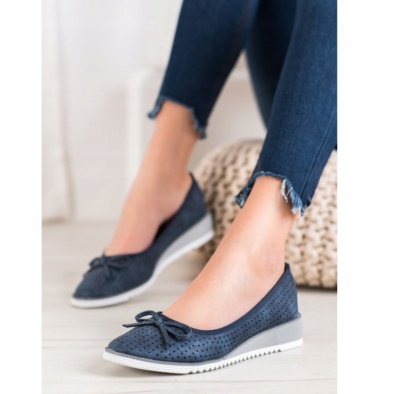 Goodin Escarpins à coins ajourés bleu 2