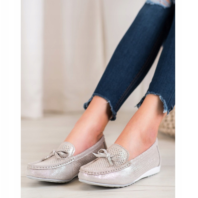 Goodin Chaussures en cuir avec un nœud brun 2