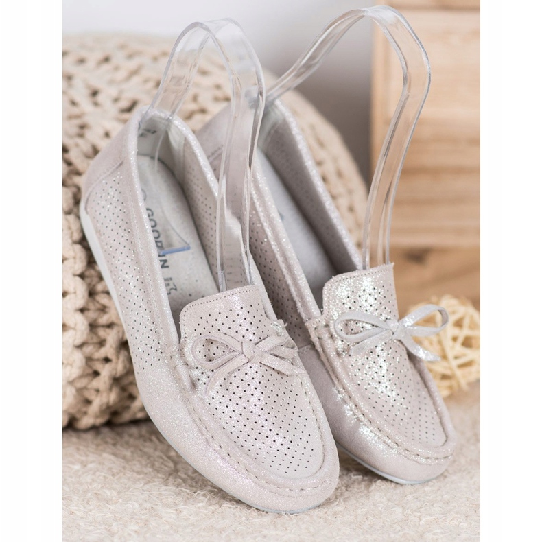 Goodin Chaussures en cuir avec un nœud brun 1