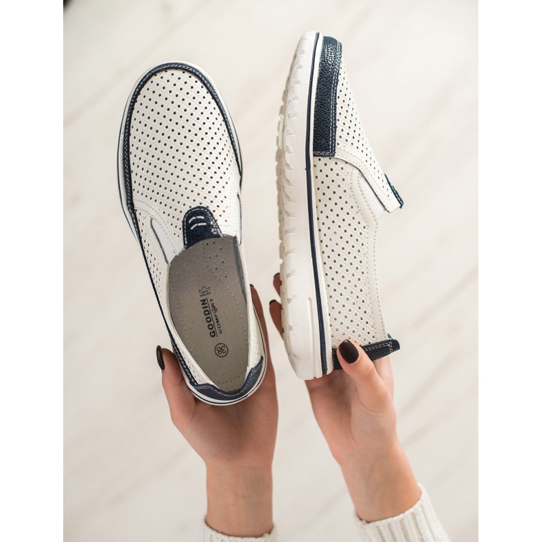 Goodin Chaussures en cuir léger blanche 2