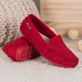 Goodin Mocassins Ajourés En Daim rouge 4