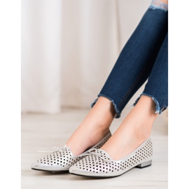 Goodin Ballerines élégantes ajourées gris 2
