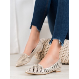 Goodin Ballerines élégantes ajourées doré 2