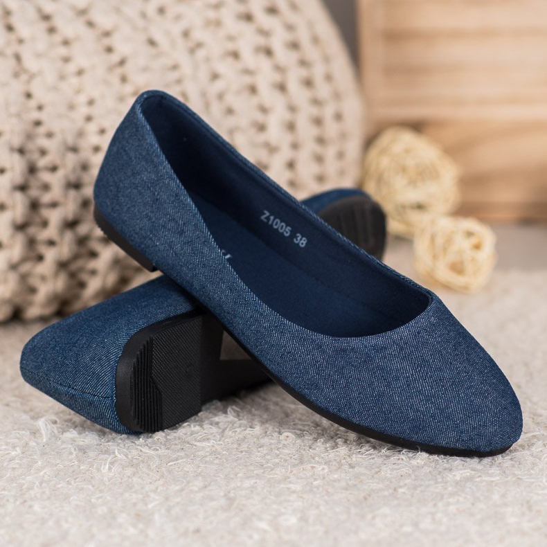SHELOVET Ballerines confortables bleu 2
