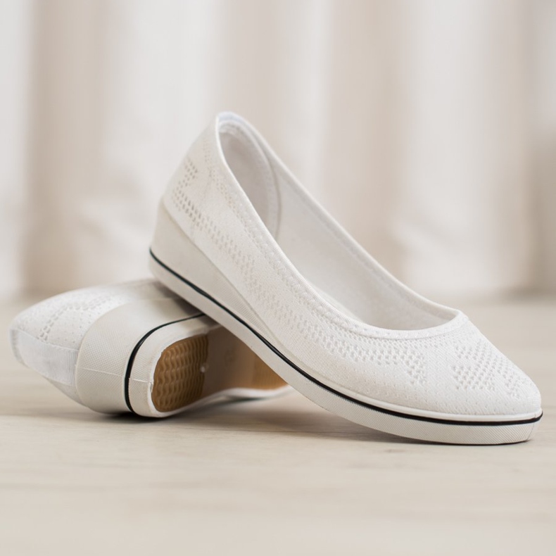 Super Me Ballerine Ajourée Sur Compensée blanc 1